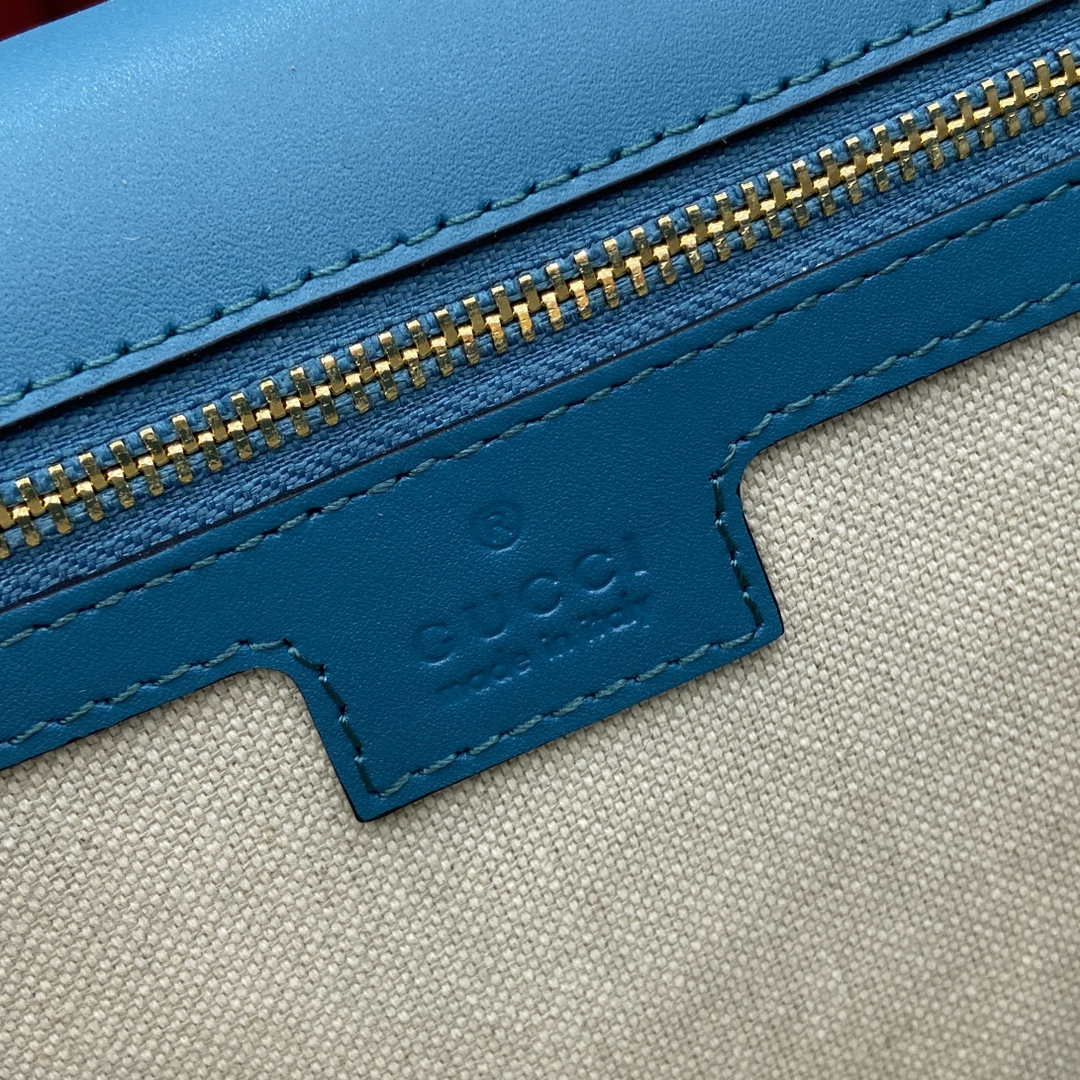 Gucci Blondie medium top handle bag 815719 in blue suede