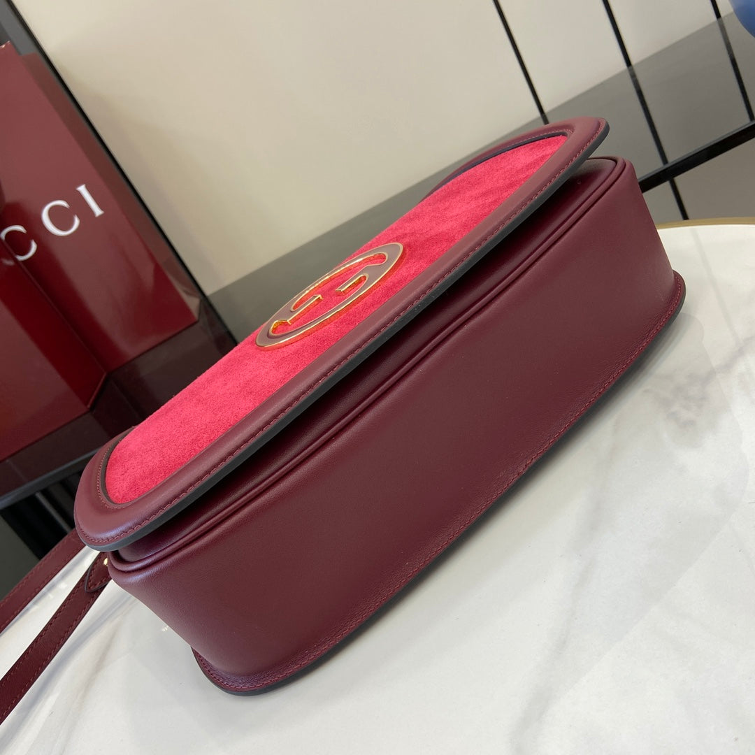 Gucci Blondie medium top handle bag 815719 in red suede