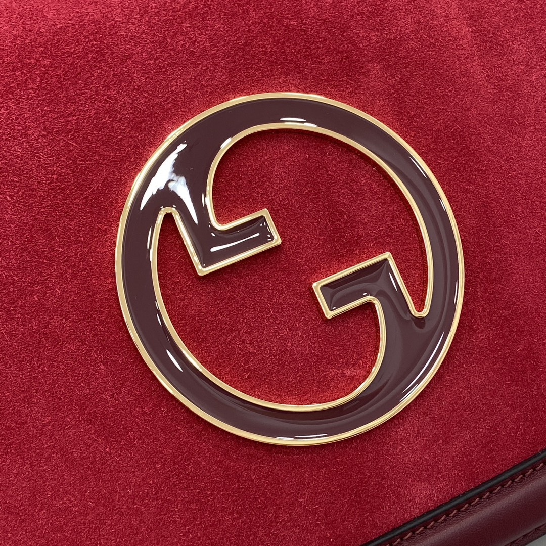 Gucci Blondie medium top handle bag 815719 in red suede