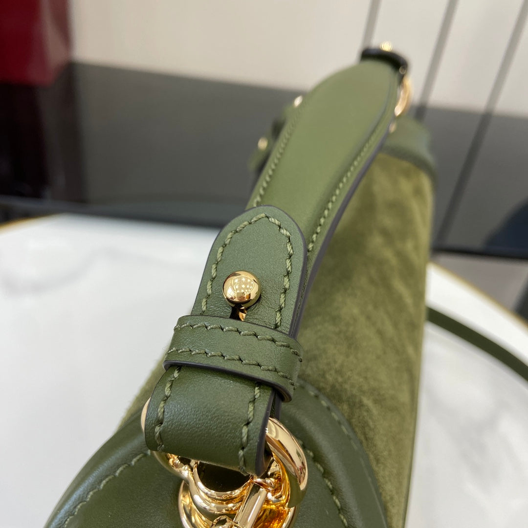 Gucci Blondie medium top handle bag 815719 in green suede