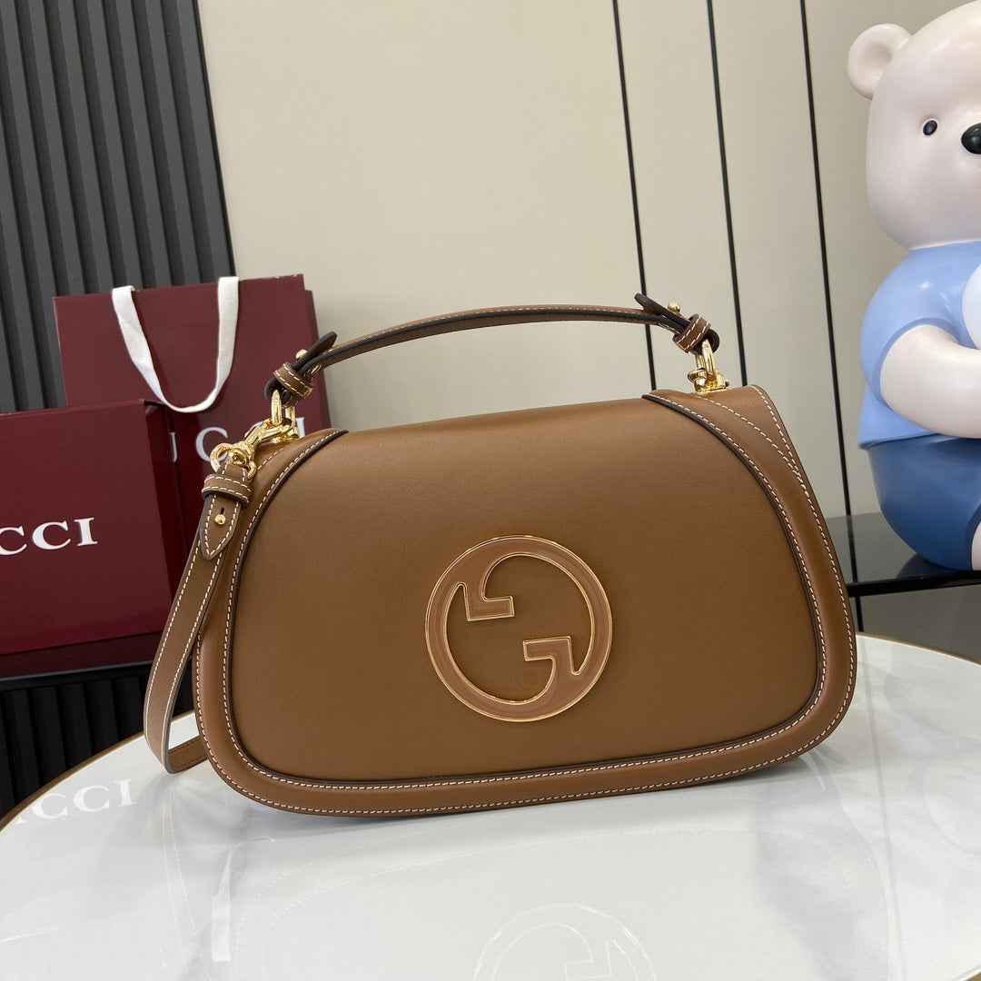 Gucci Blondie medium top handle bag 815716 in brown smooth leather