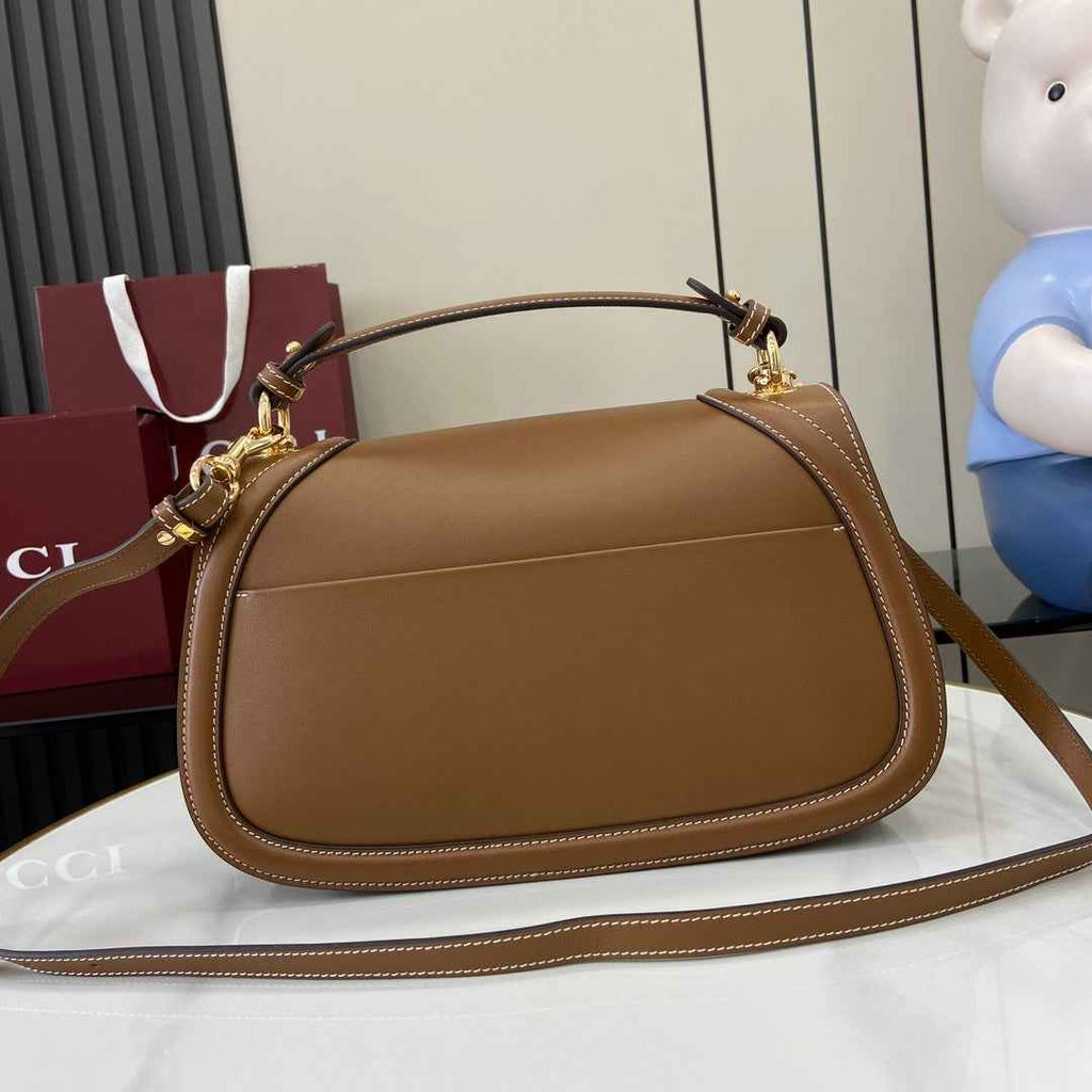 Gucci Blondie medium top handle bag 815716 in brown smooth leather