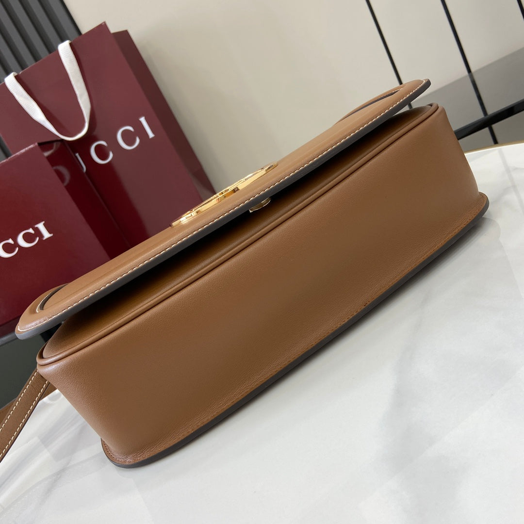 Gucci Blondie medium top handle bag 815716 in brown smooth leather