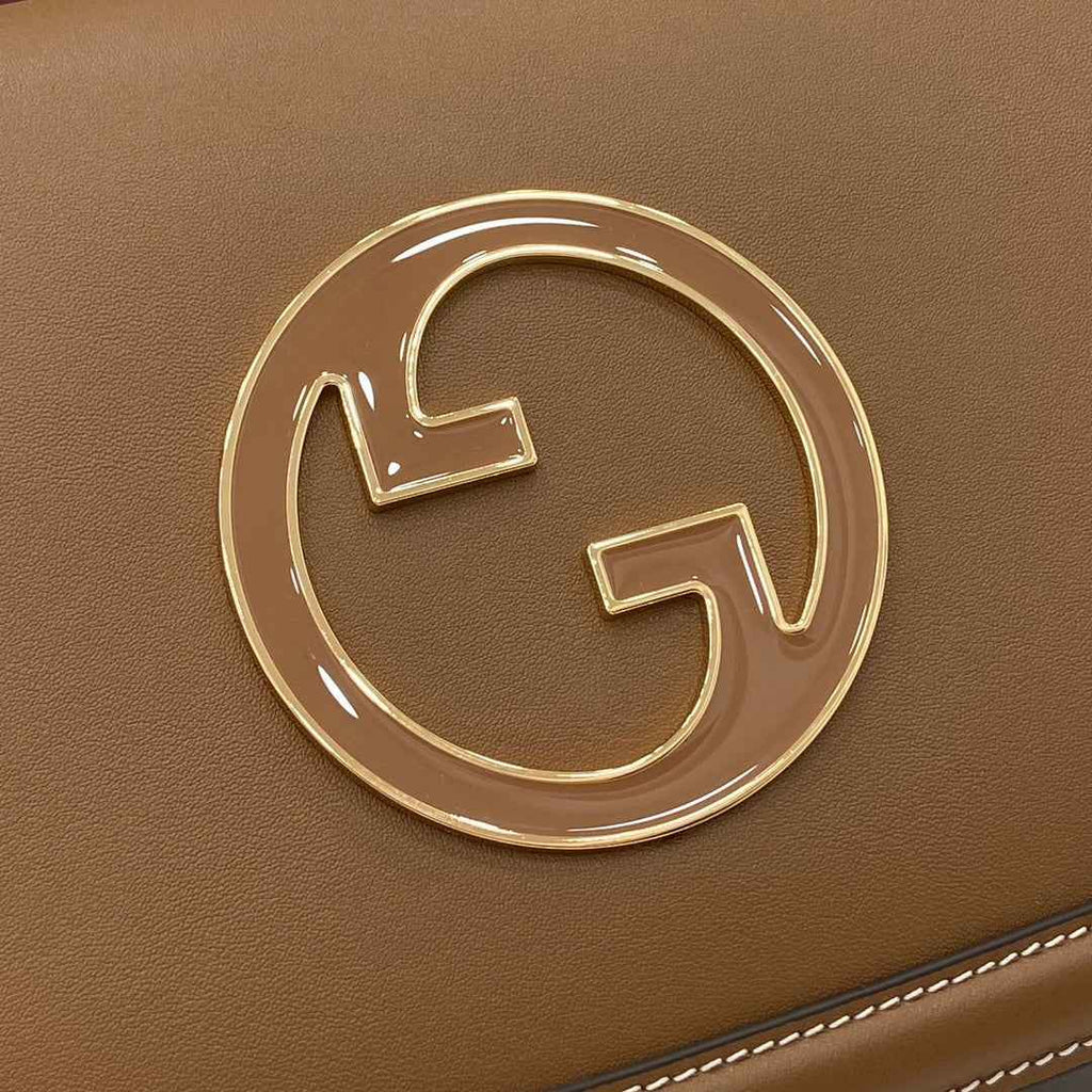 Gucci Blondie medium top handle bag 815716 in brown smooth leather
