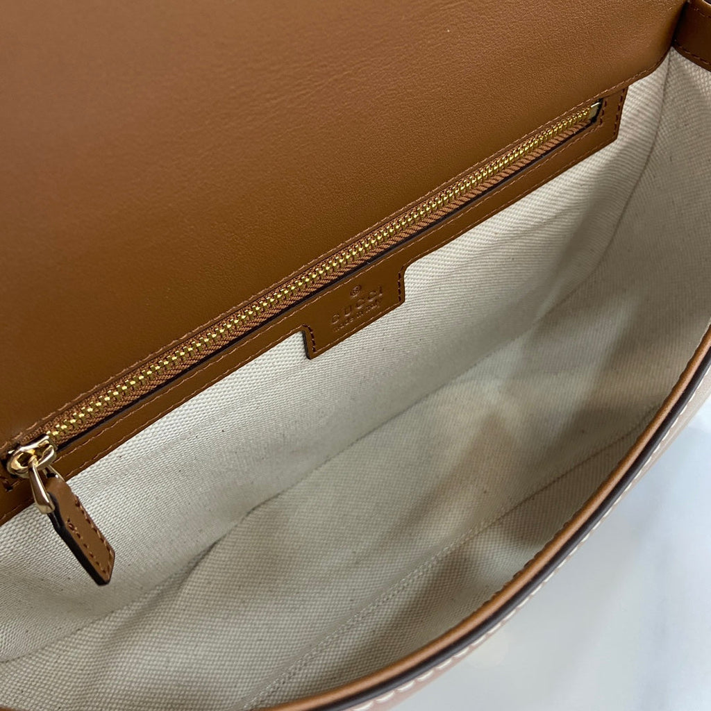 Gucci Blondie medium top handle bag 815716 in brown smooth leather