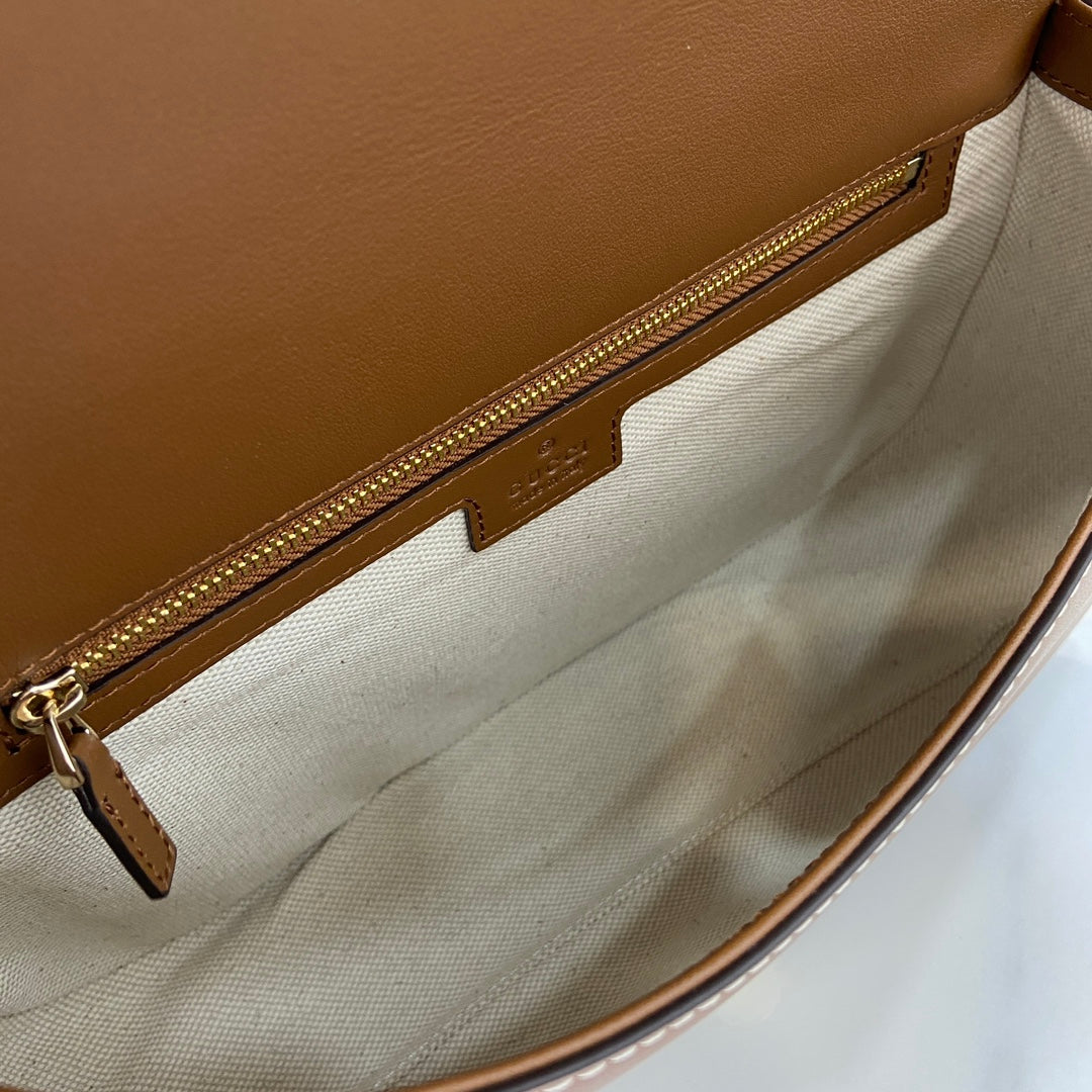 Gucci Blondie medium top handle bag 815716 in brown smooth leather