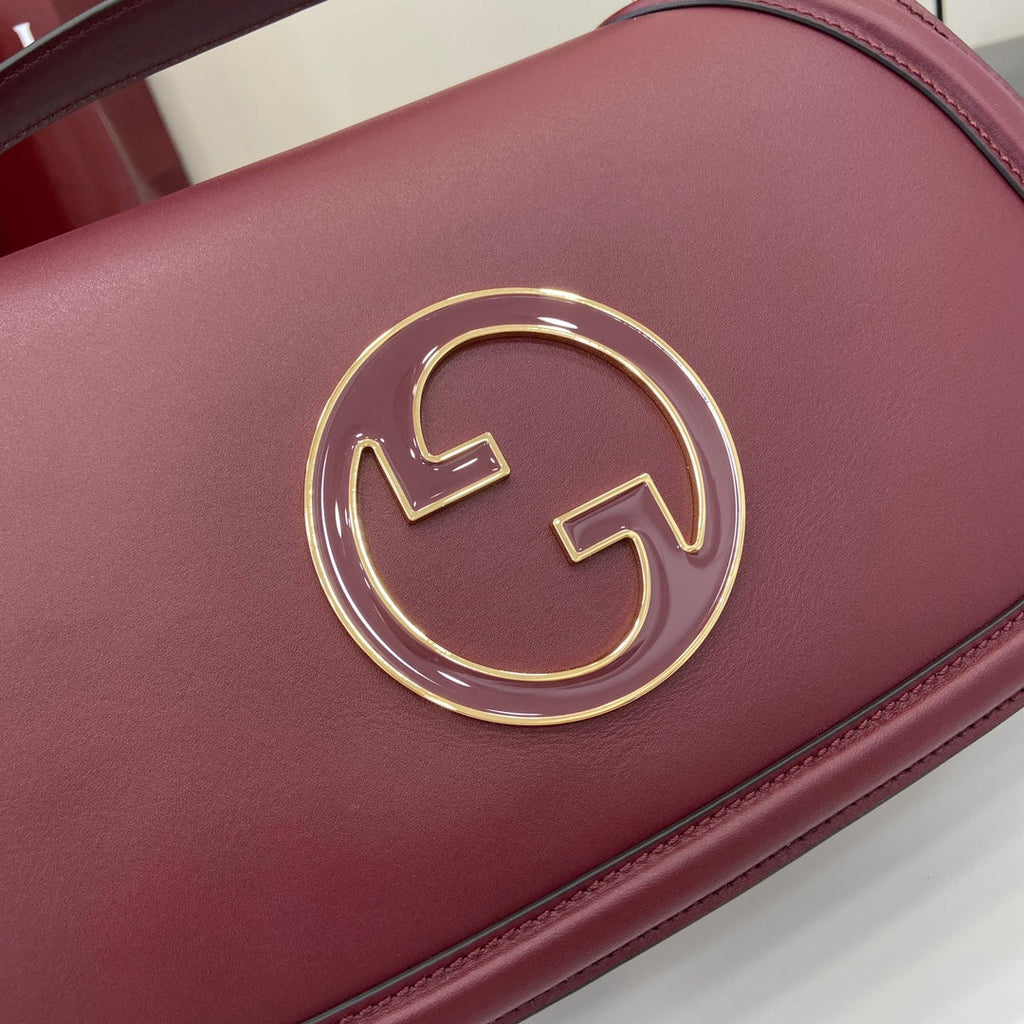Gucci Blondie medium top handle bag 815716 in red smooth leather