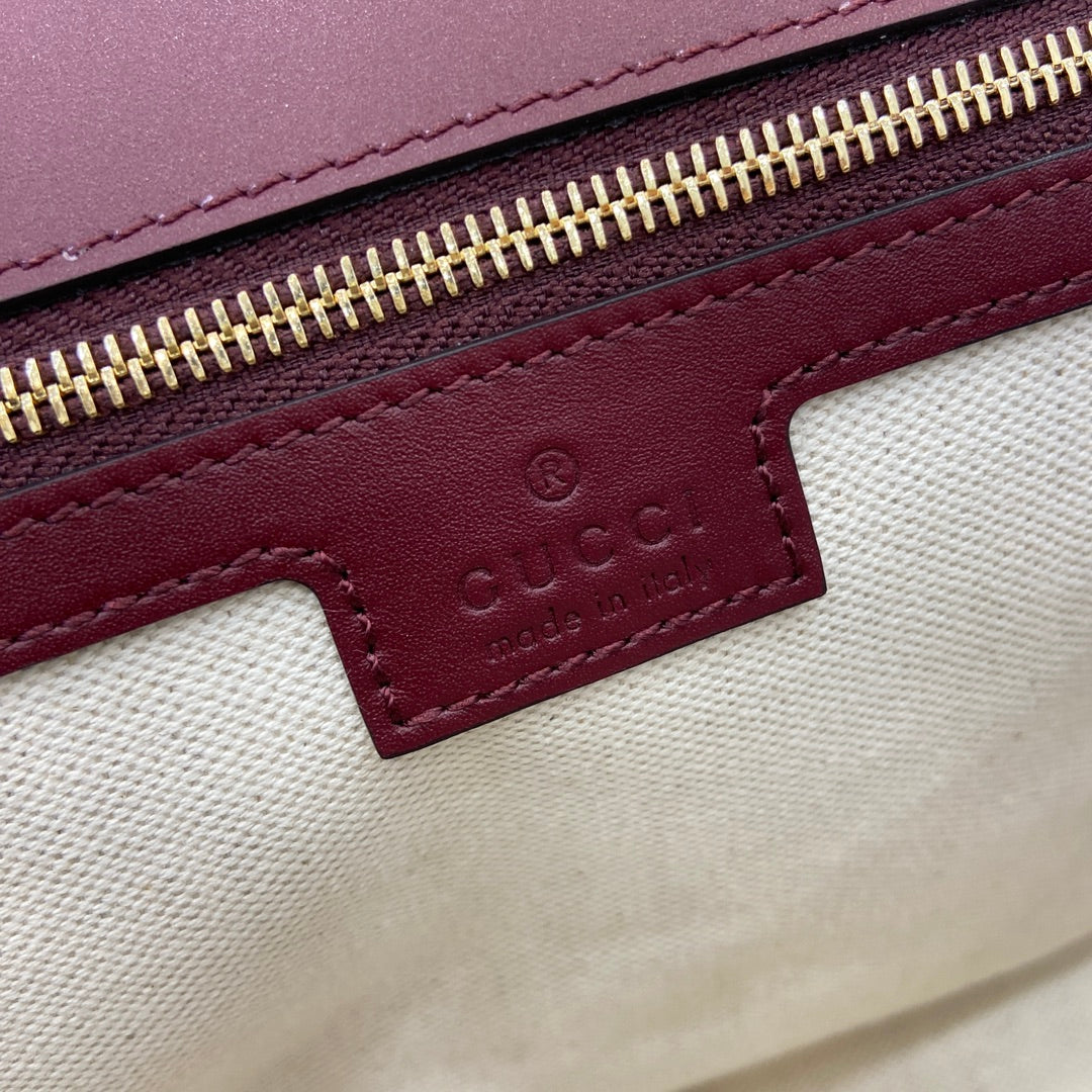 Gucci Blondie medium top handle bag 815716 in red smooth leather