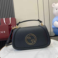 Gucci Blondie medium top handle bag 815716 in black smooth leather