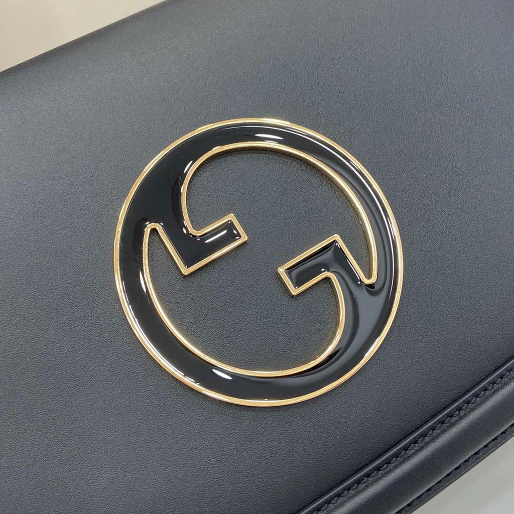 Gucci Blondie medium top handle bag 815716 in black smooth leather