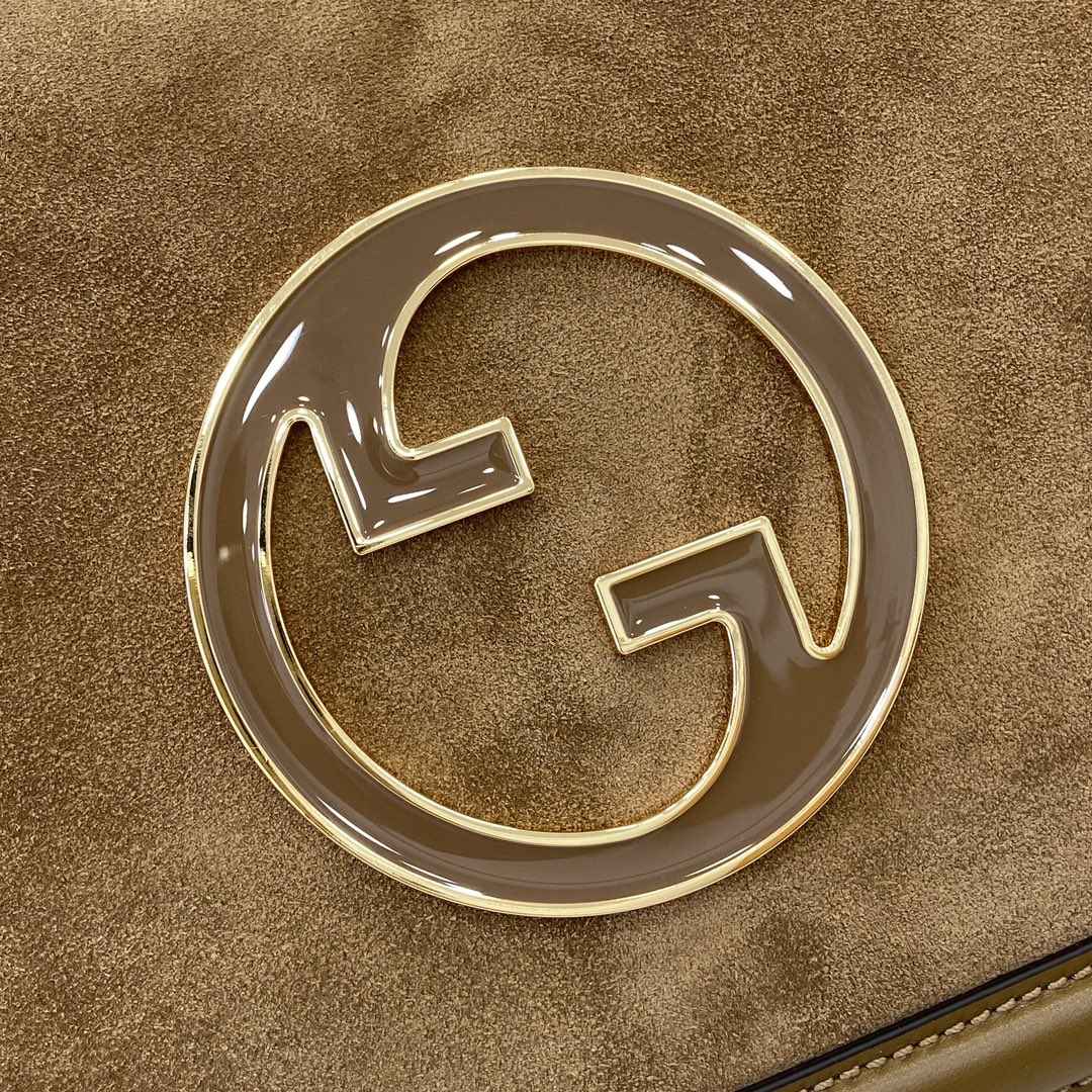 Gucci Blondie medium top handle bag 815719 in brown suede