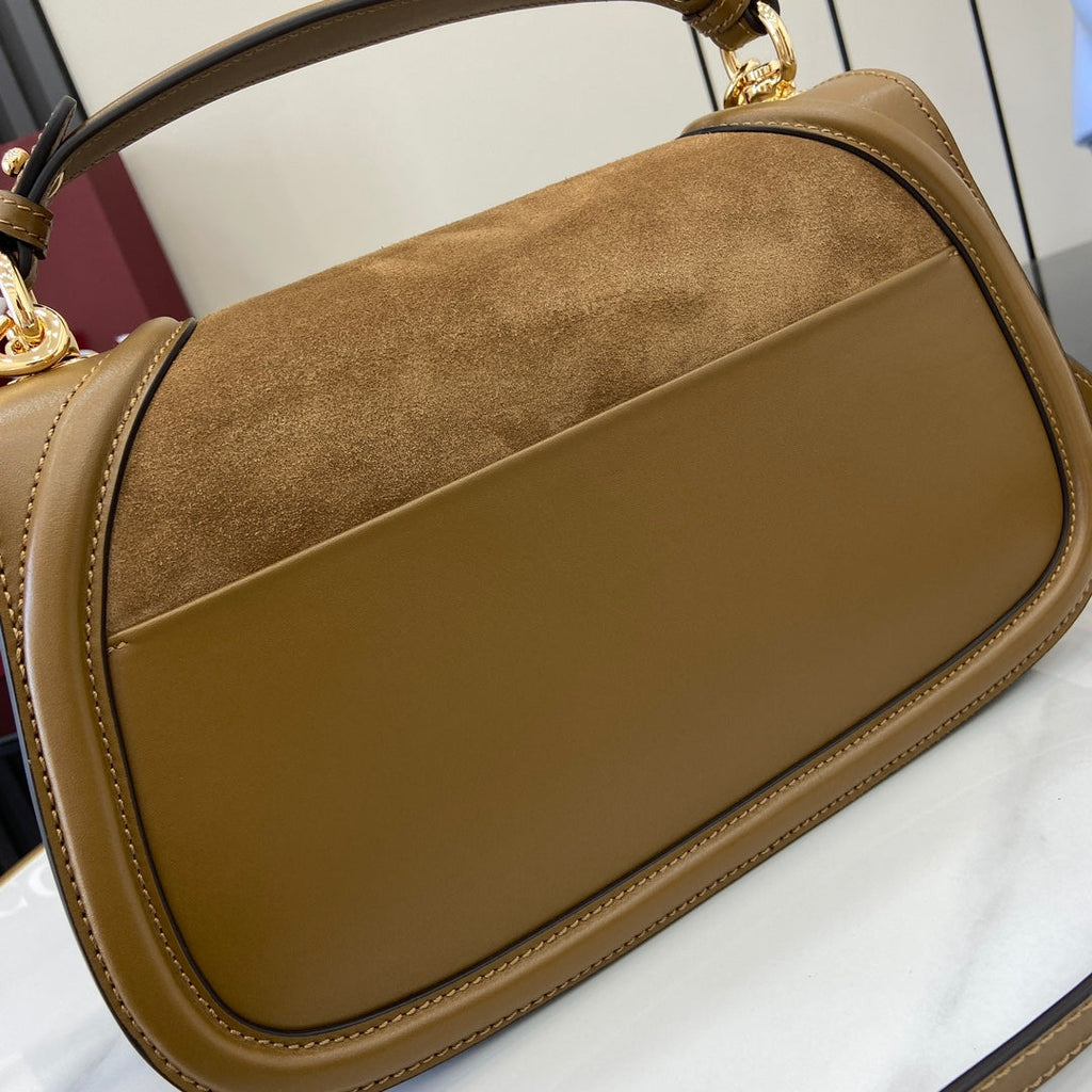 Gucci Blondie medium top handle bag 815719 in brown suede