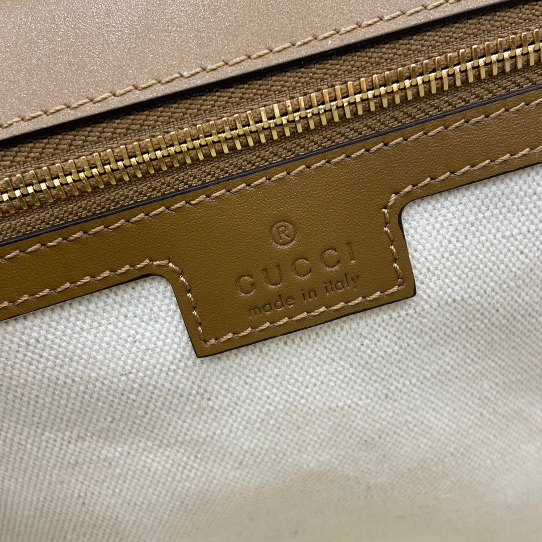 Gucci Blondie medium top handle bag 815719 in brown suede