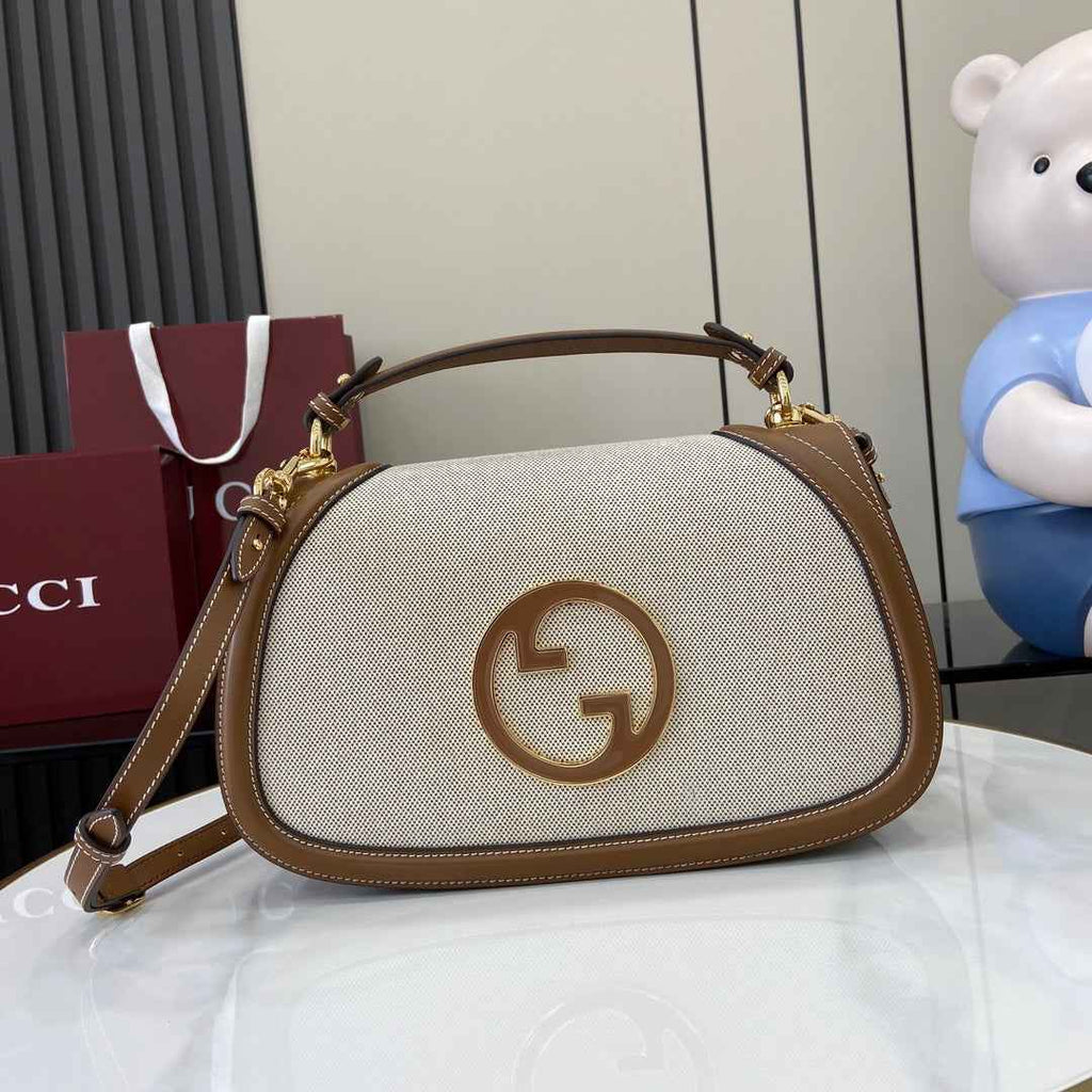 Gucci Blondie medium top handle bag 815716 in beige cotton