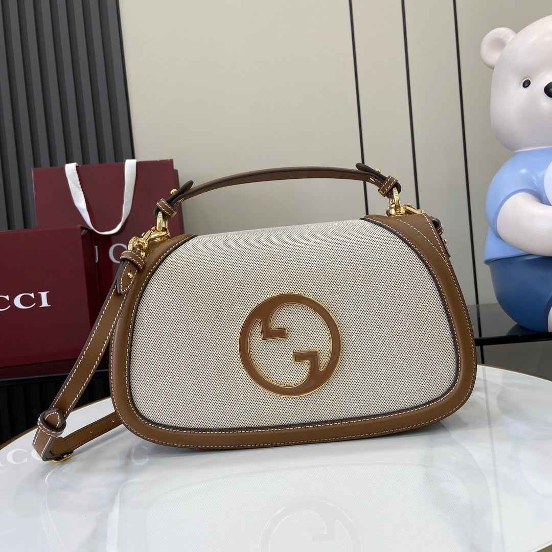 Gucci Blondie medium top handle bag 815716 in beige cotton