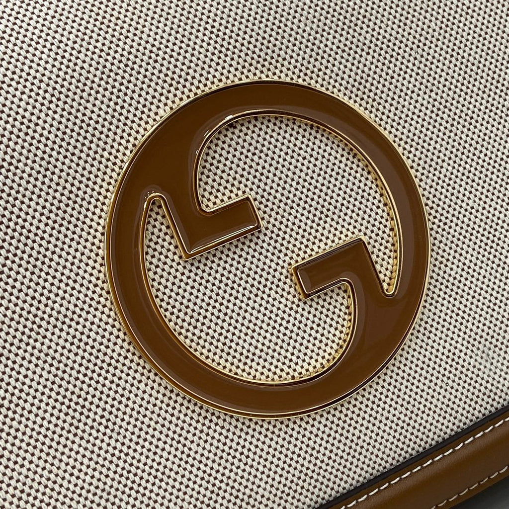 Gucci Blondie medium top handle bag 815716 in beige cotton