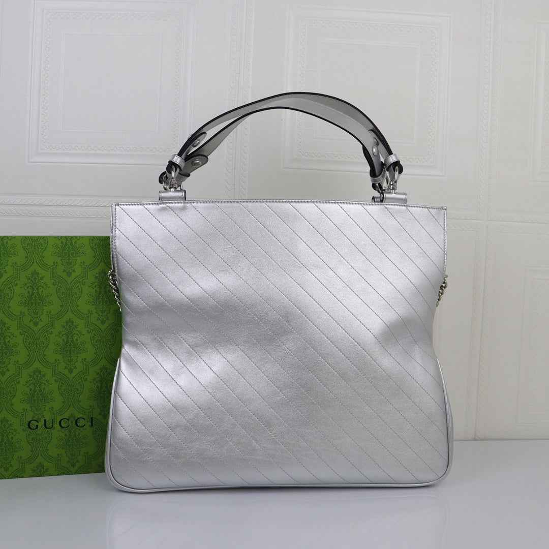 Gucci Blondie medium tote bag in Silver leather 751516