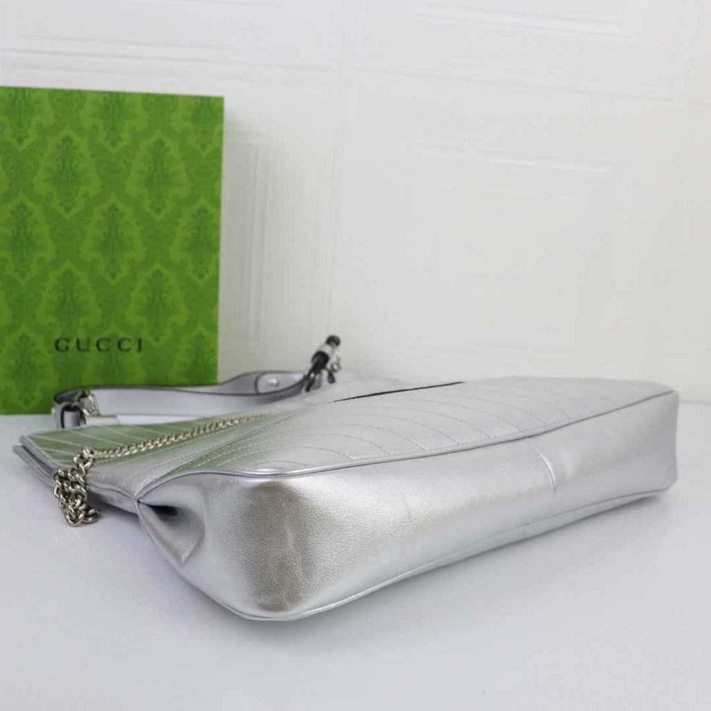 Gucci Blondie medium tote bag in Silver leather 751516