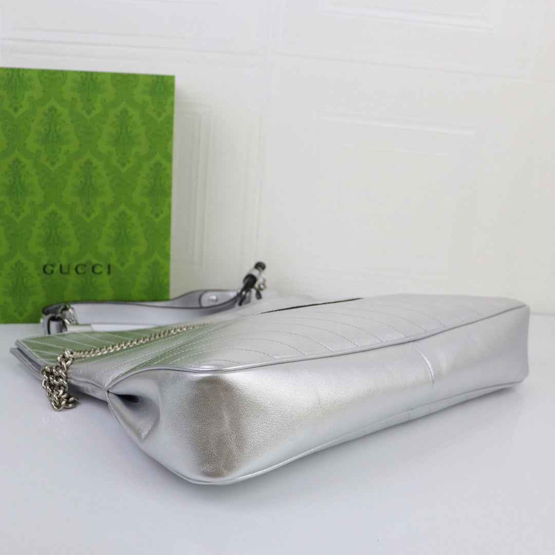 Gucci Blondie medium tote bag in Silver leather 751516