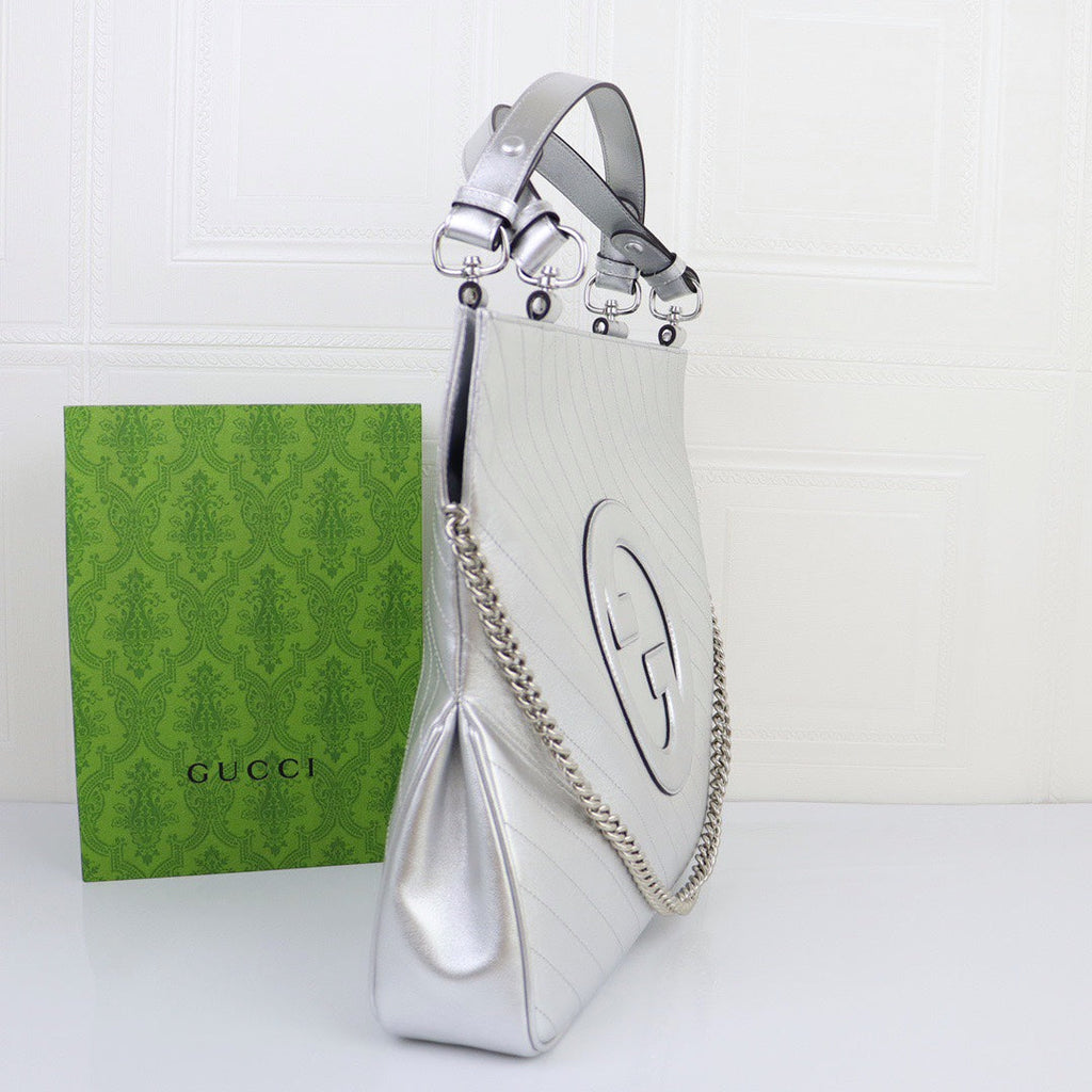 Gucci Blondie medium tote bag in Silver leather 751516
