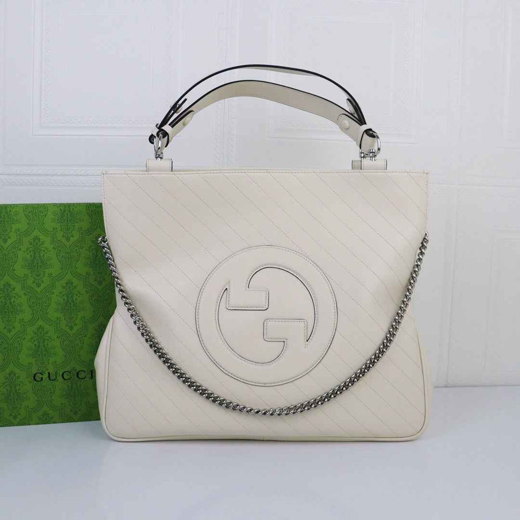 Gucci Blondie medium tote bag in White leather 751516