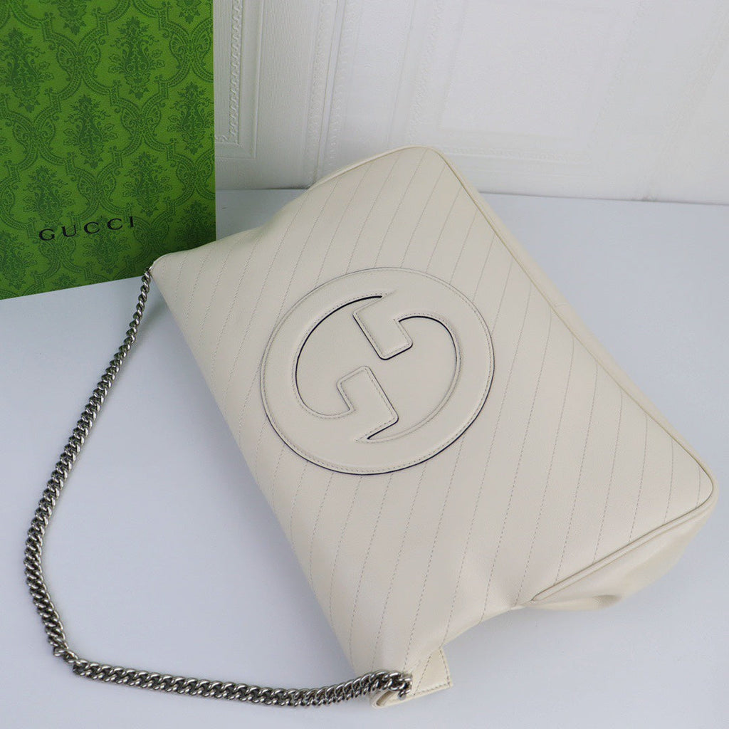 Gucci Blondie medium tote bag in White leather 751516