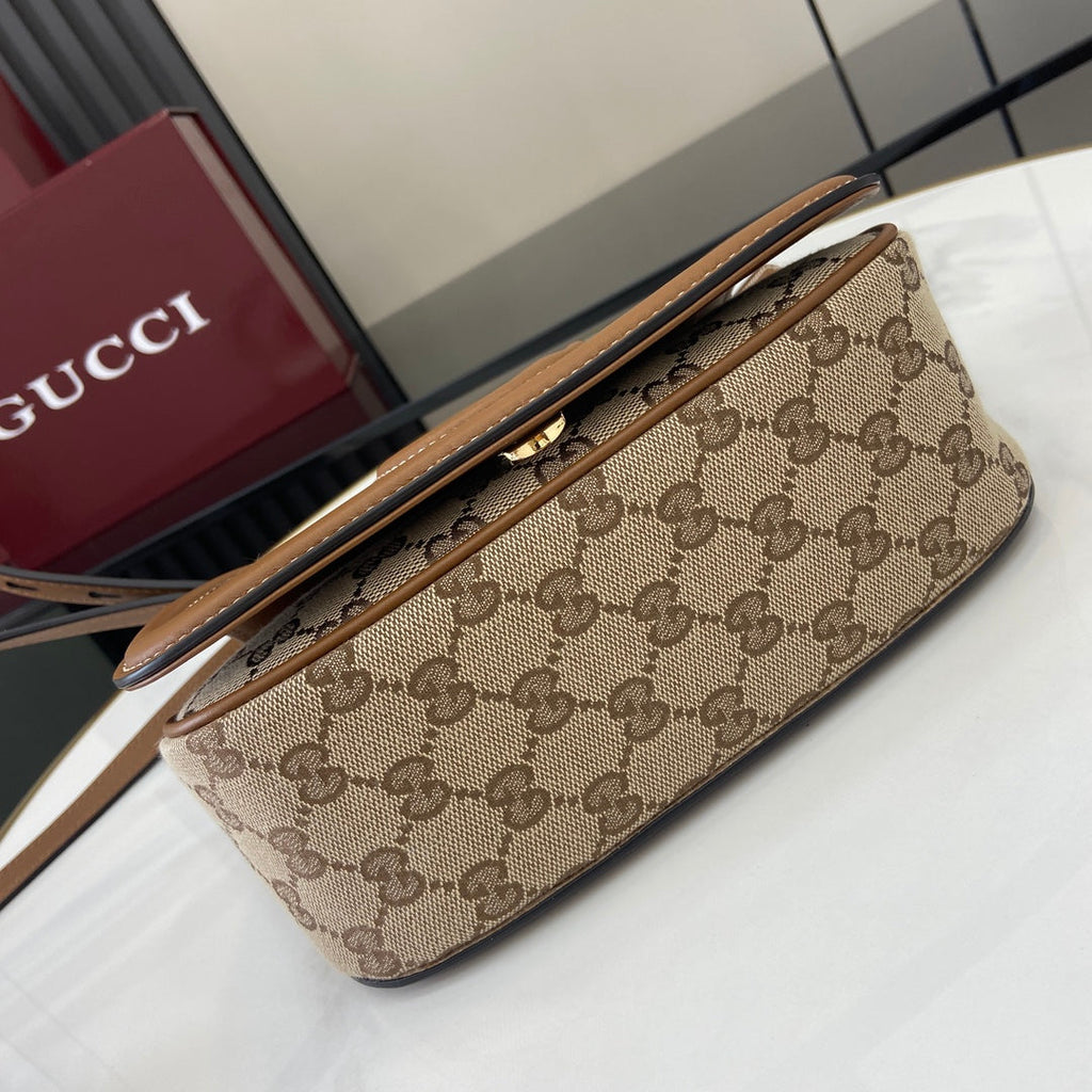 Gucci Blondie mini shoulder bag in dark brown GG canvas 815700