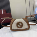 Gucci Blondie mini shoulder bag in  cotton canvas brown leather 815700