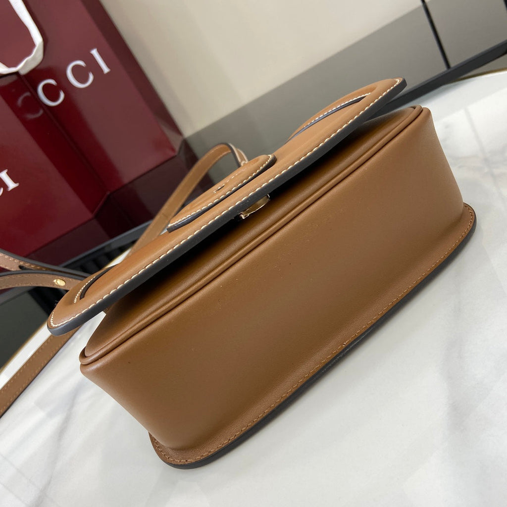 Gucci Blondie mini shoulder bag in brown leather 815700