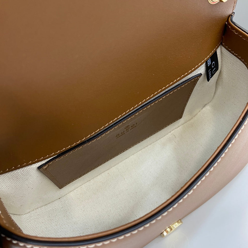 Gucci Blondie mini shoulder bag in brown leather 815700