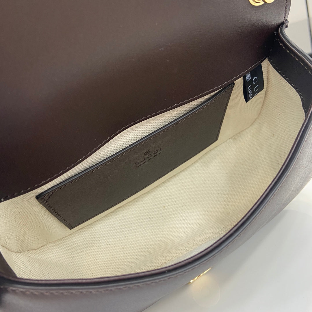 Gucci Blondie mini shoulder bag in coffee leather 815700