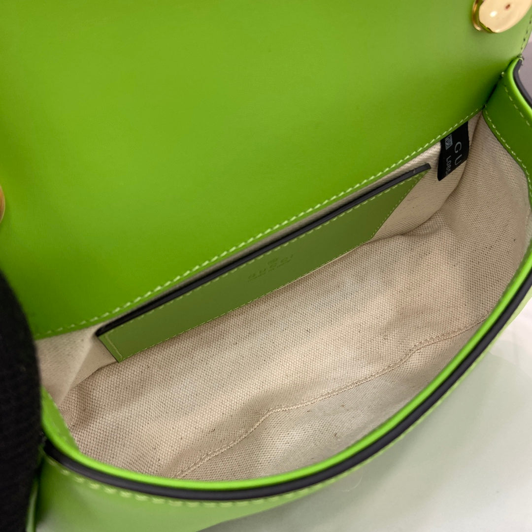 Gucci Blondie mini shoulder bag in green leather 815700