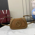 Gucci Blondie mini shoulder bag in brown suede 815700