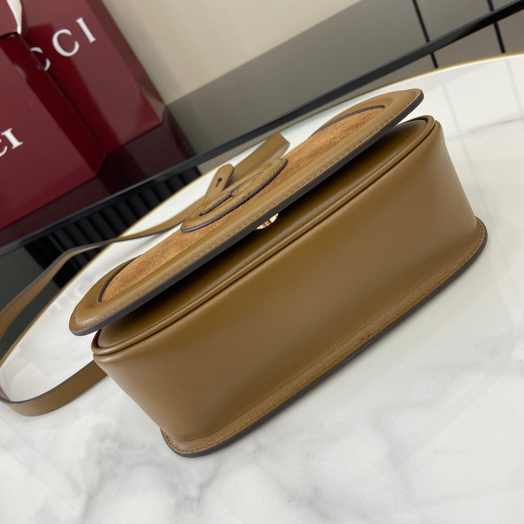 Gucci Blondie mini shoulder bag in brown suede 815700