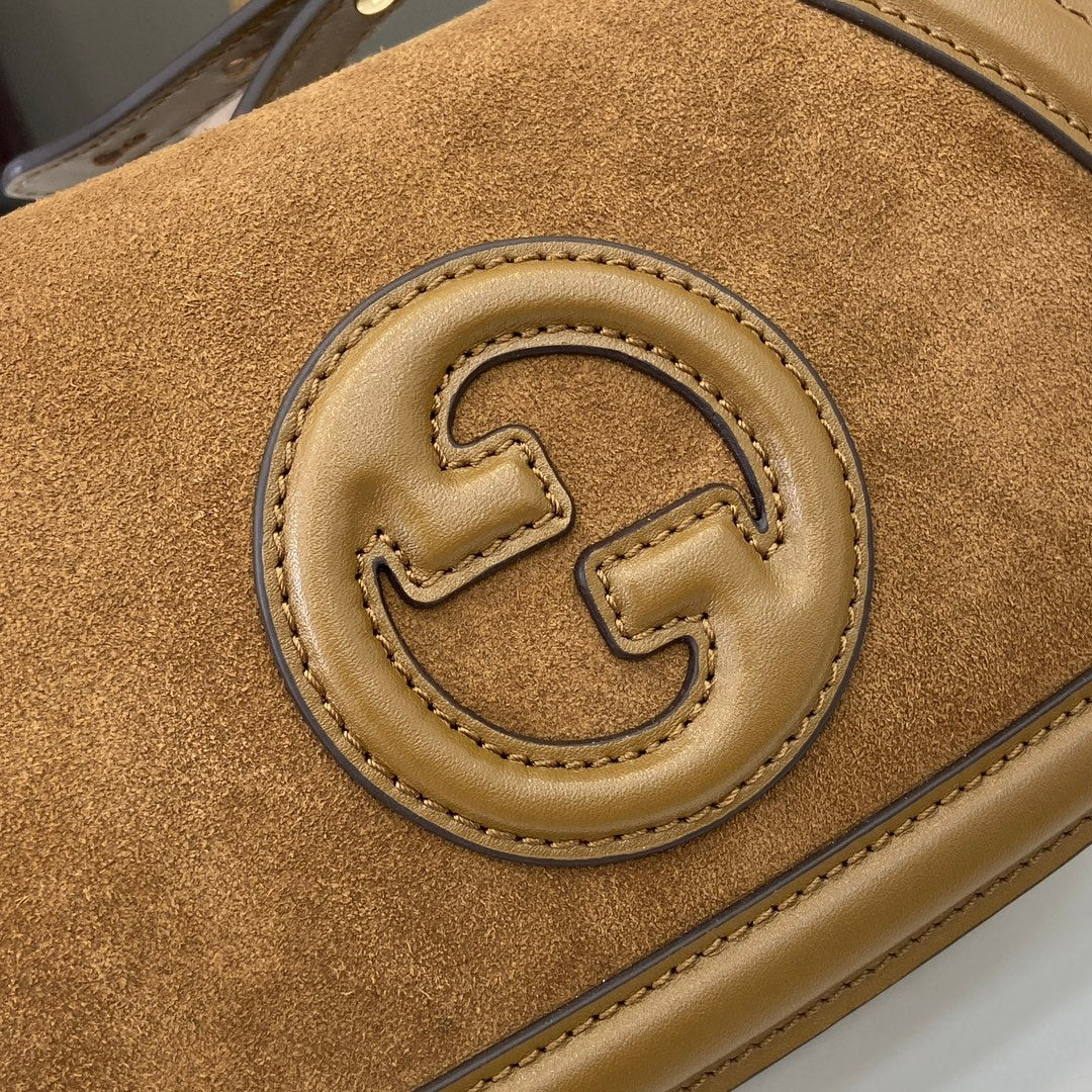 Gucci Blondie mini shoulder bag in brown suede 815700