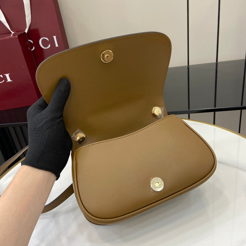 Gucci Blondie mini shoulder bag in brown suede 815700