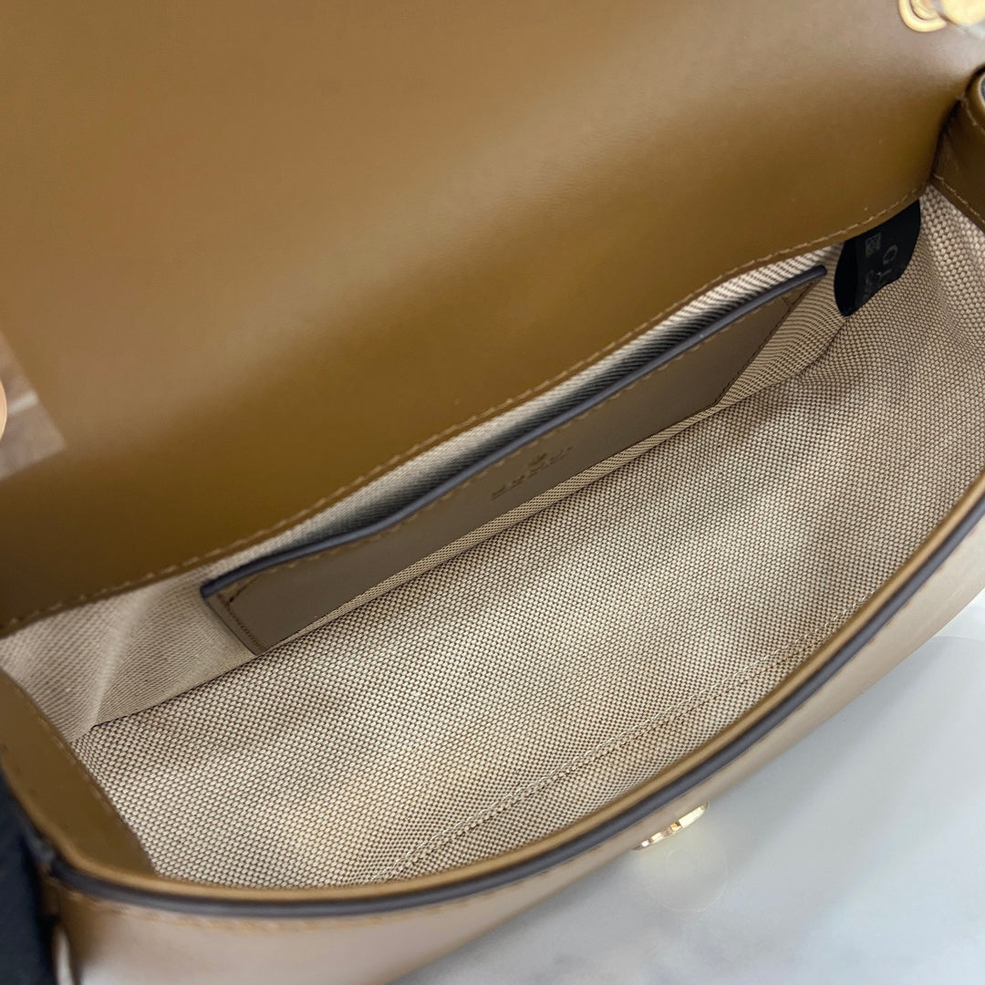 Gucci Blondie mini shoulder bag in brown suede 815700