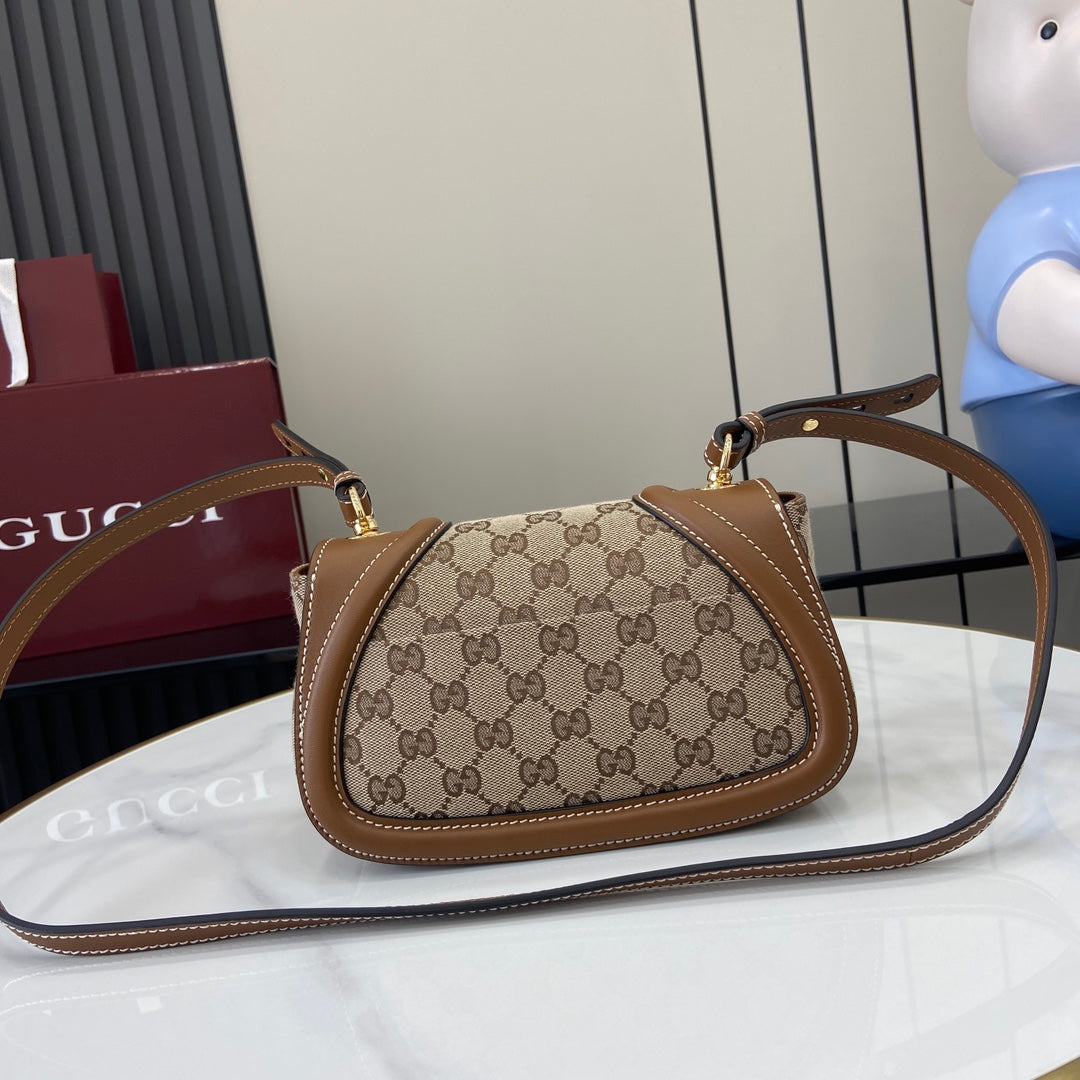 Gucci Blondie mini shoulder bag in dark brown GG canvas 815700