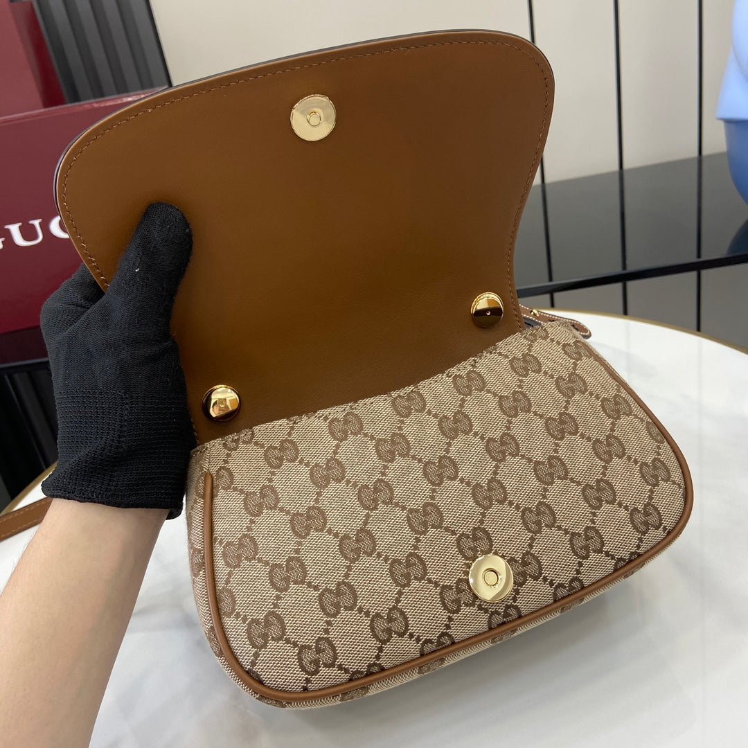 Gucci Blondie mini shoulder bag in dark brown GG canvas 815700