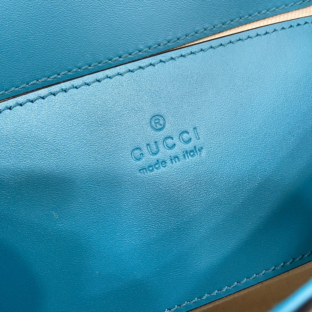 Gucci Blondie mini shoulder bag in blue suede ‎815711