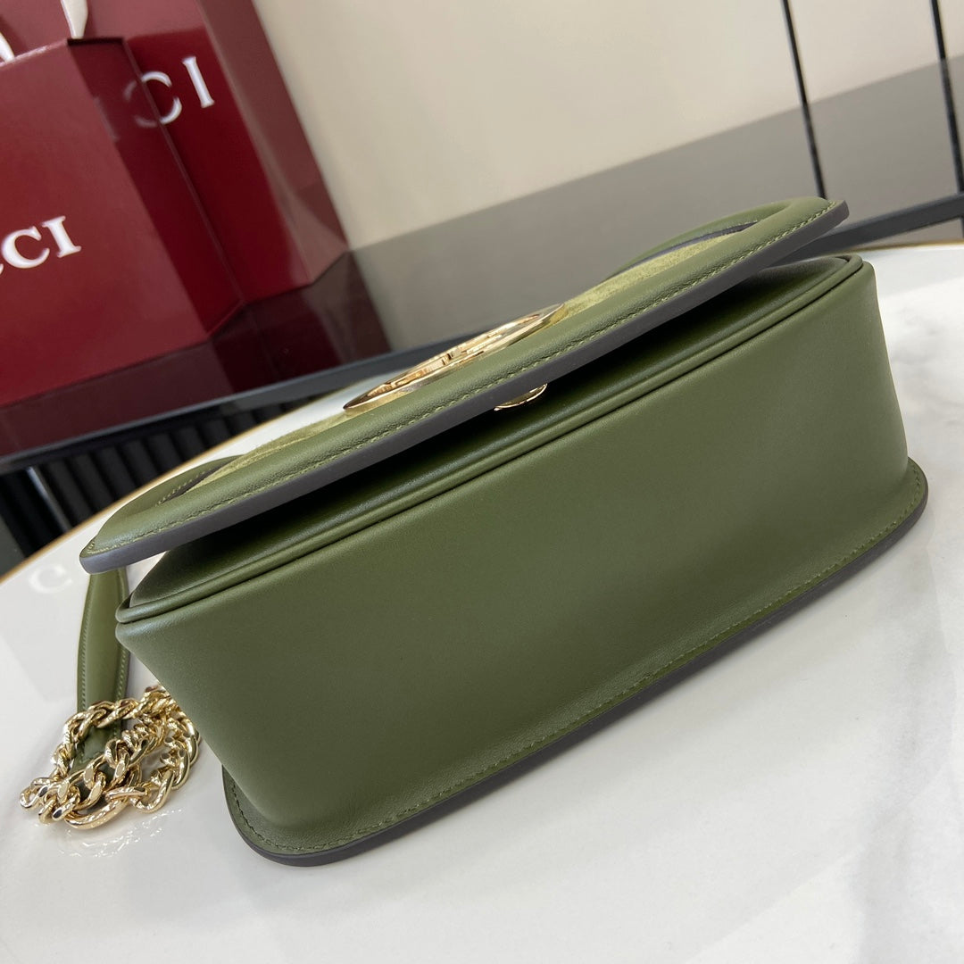 Gucci Blondie mini shoulder bag in green suede ‎815711
