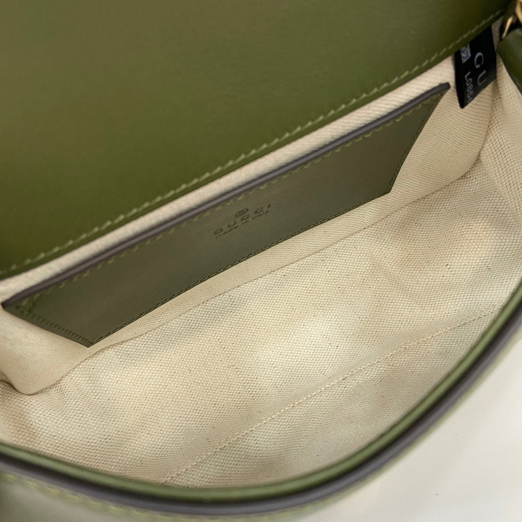 Gucci Blondie mini shoulder bag in green suede ‎815711