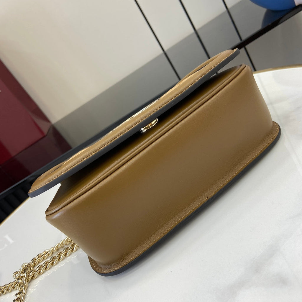 Gucci Blondie mini shoulder bag in brown suede ‎815711