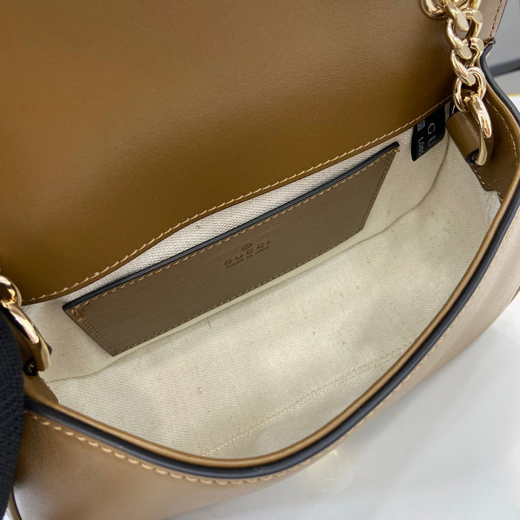 Gucci Blondie mini shoulder bag in brown suede ‎815711