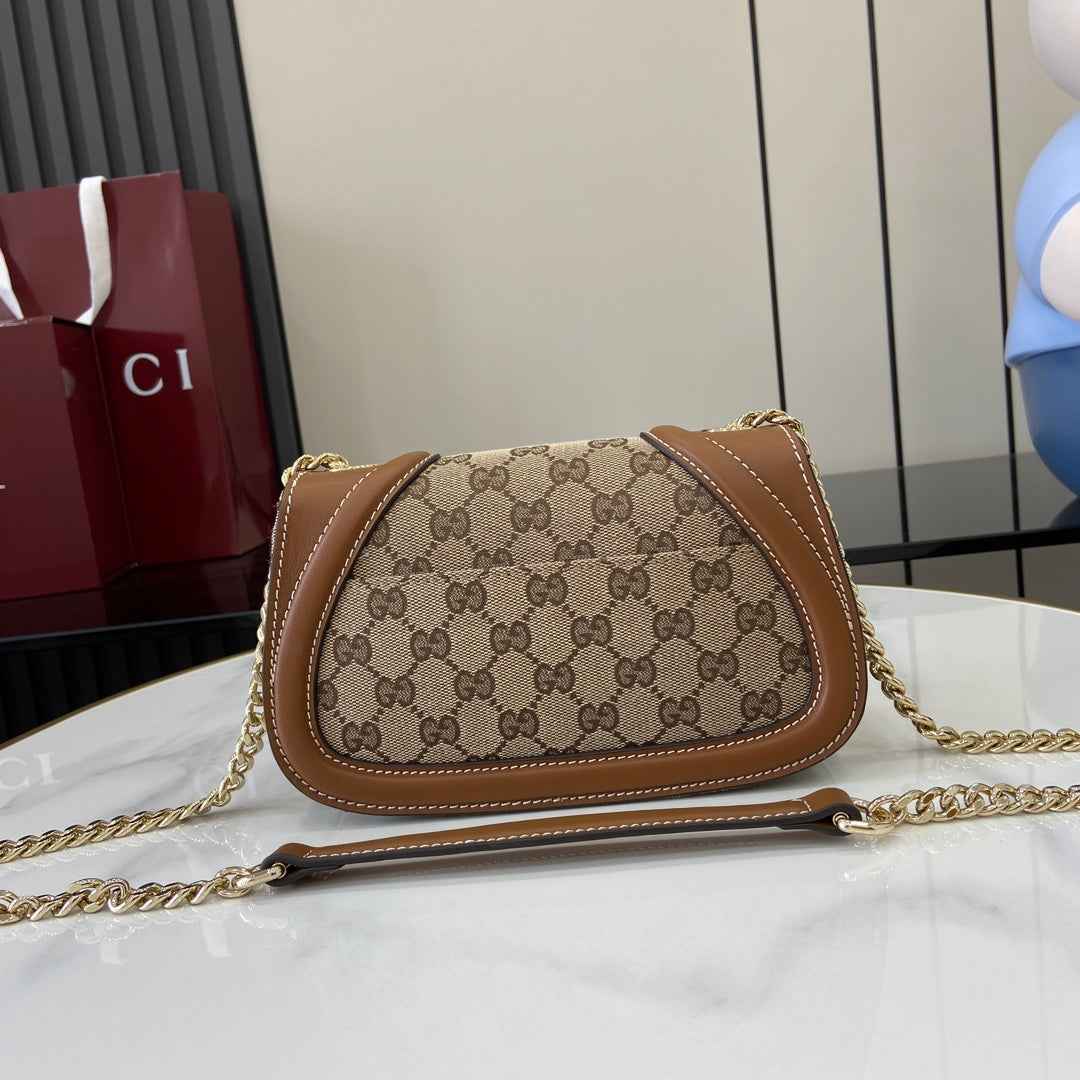 Gucci Blondie mini shoulder bag in dark brown GG canvas ‎815711