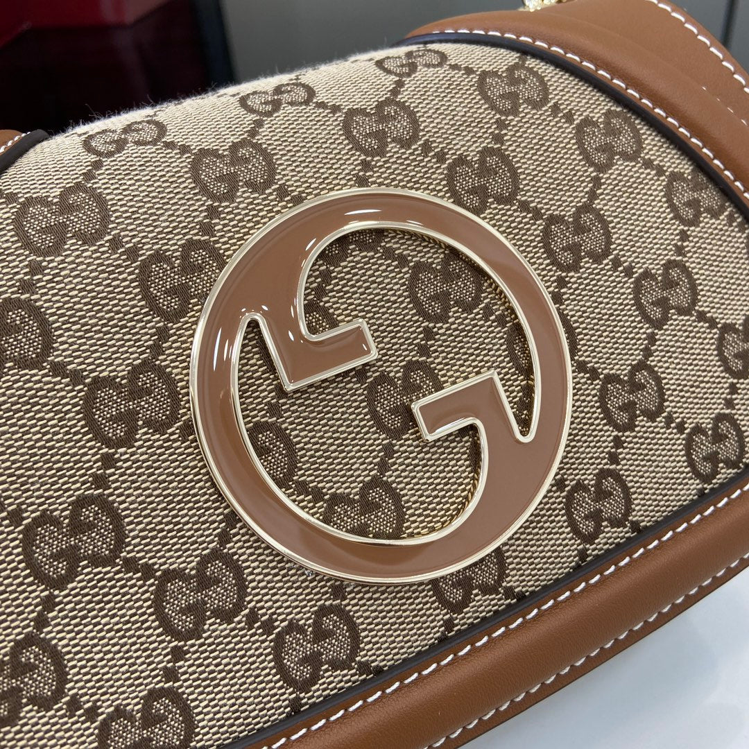 Gucci Blondie mini shoulder bag in dark brown GG canvas ‎815711