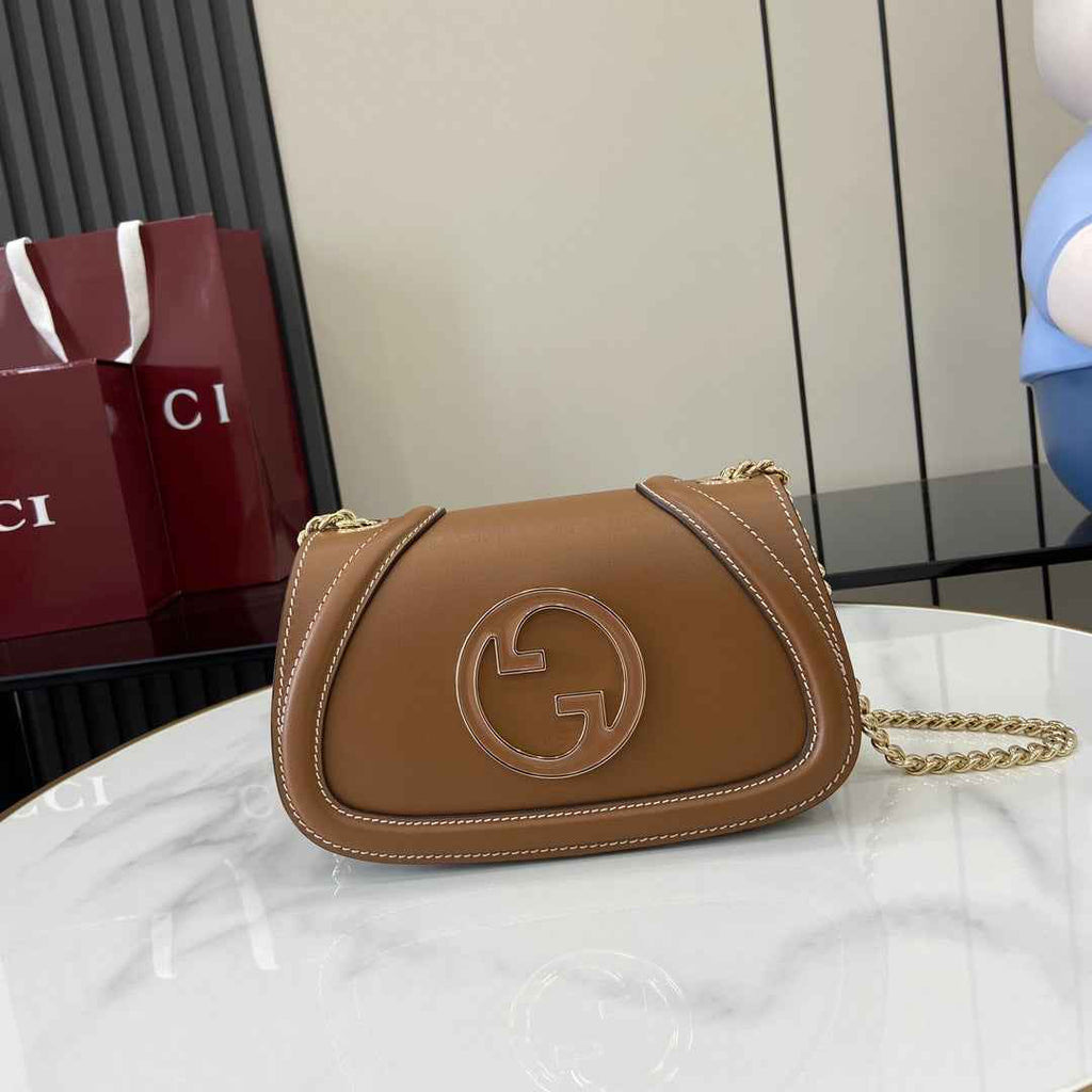 Gucci Blondie mini shoulder bag in brown leather ‎815711