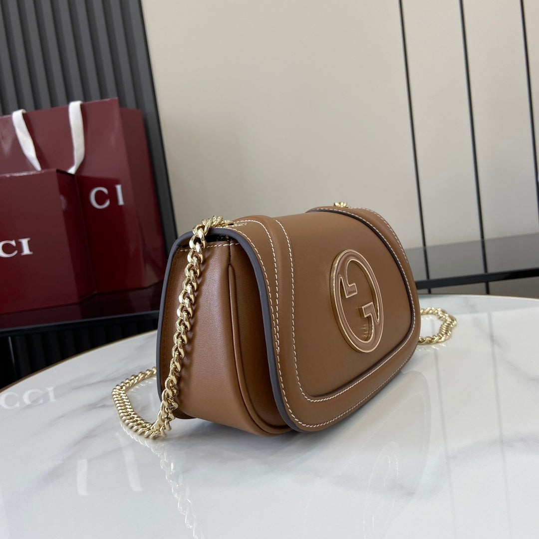 Gucci Blondie mini shoulder bag in brown leather ‎815711