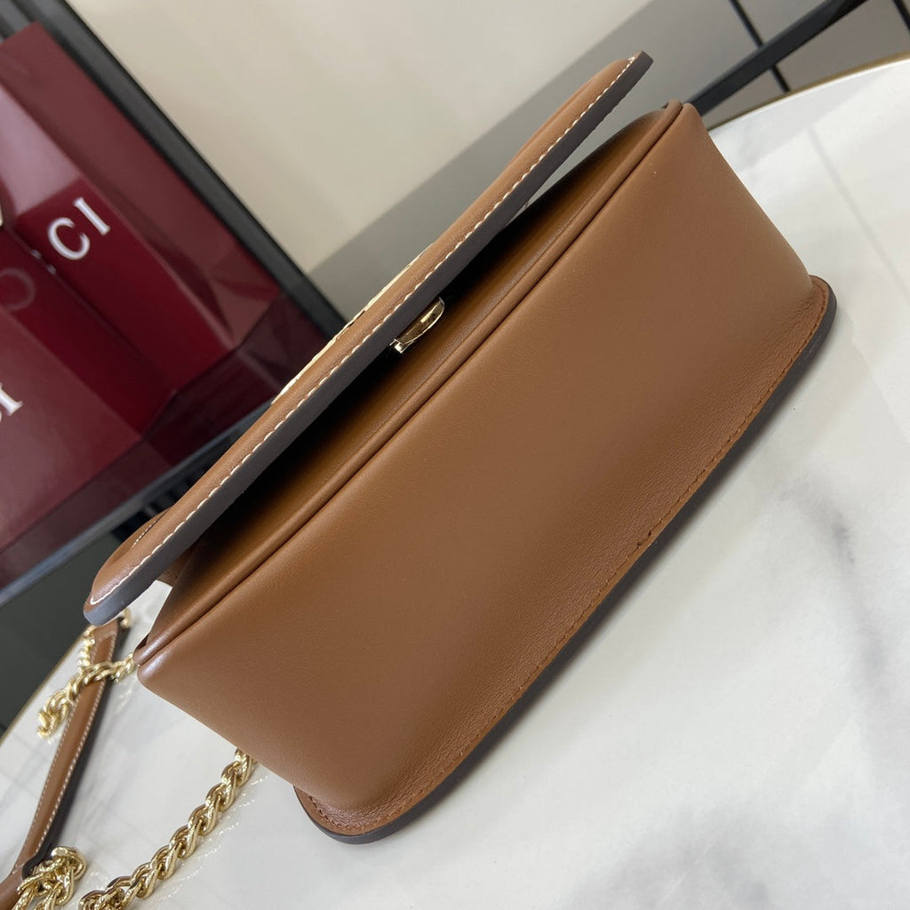 Gucci Blondie mini shoulder bag in brown leather ‎815711