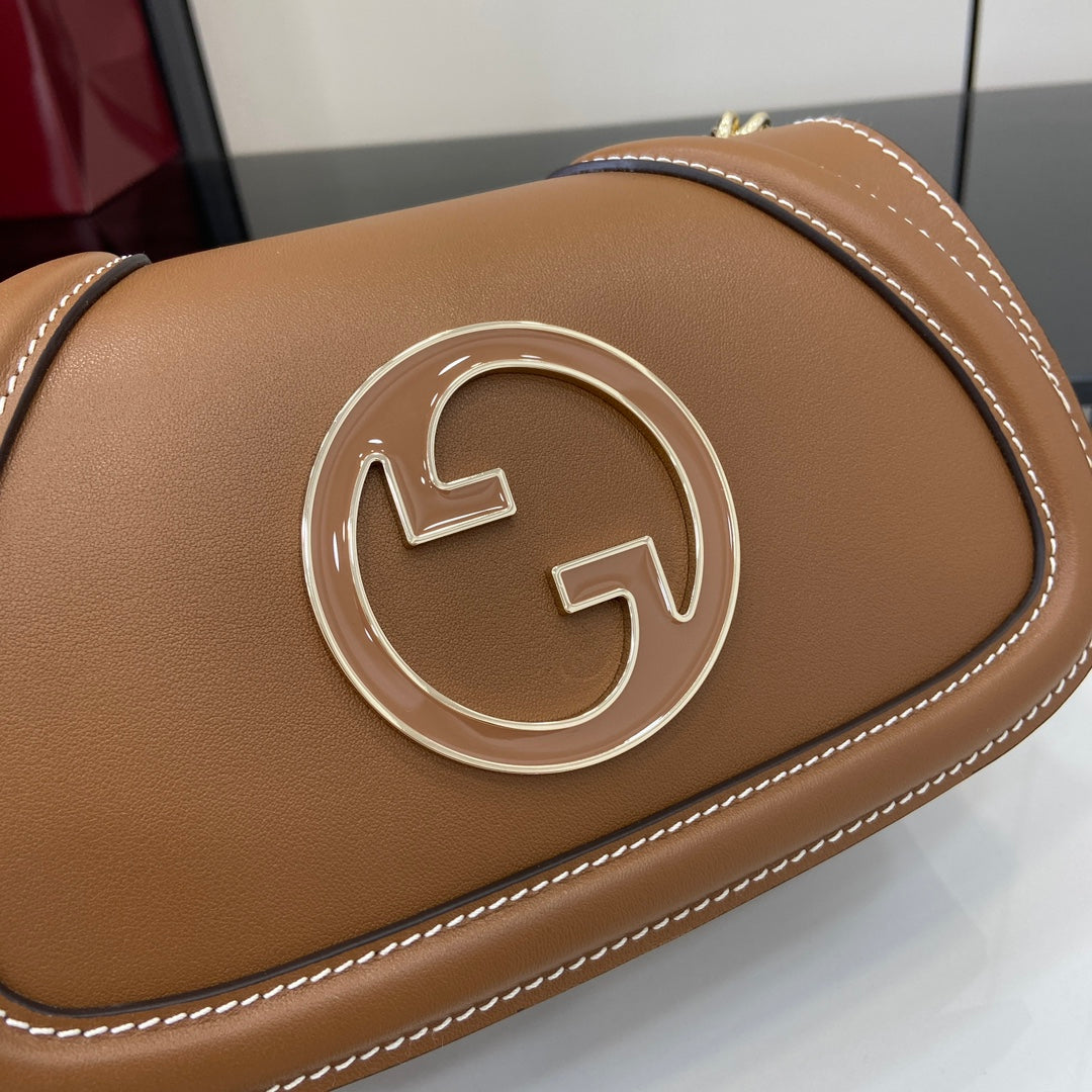 Gucci Blondie mini shoulder bag in brown leather ‎815711